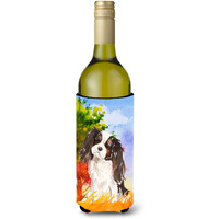 "Caroline's Treasures CK1931LITERK Fall Tricolor Cavalier Spaniel Wine Bottle Hugger cold-beverage-koozies, 750 ml, Multicolor"