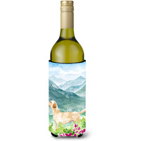 "Caroline's Treasures CK1973LITERK Mountian Flowers Yellow Labrador Wine Bottle Hugger cold-beverage-koozies, 750 ml, Multicolor"