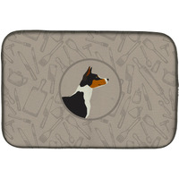 "Caroline's Treasures CK2164DDM Basenji in The Kitchen dish-drying-mats, 14x21, Multicolor"