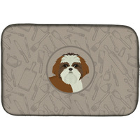 "Caroline's Treasures CK2210DDM Shih Tzu in The Kitchen dish-drying-mats, 14x21, Multicolor"