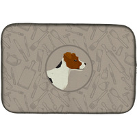 "Caroline's Treasures CK2194DDM Jack Russell Terrier in The Kitchen dish-drying-mats, 14x21, Multicolor"