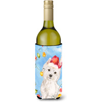 "Caroline's Treasures CK2511LITERK Christmas Lights Westie Wine Bottle Hugger cold-beverage-koozies, 750 ml, Multicolor"