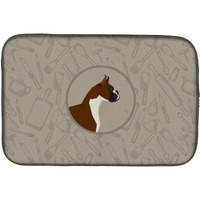 "Caroline's Treasures CK2173DDM Boxer in The Kitchen dish-drying-mats, 14x21, Multicolor"