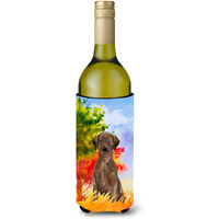 "Caroline's Treasures Fall Chocolate Labrador Retriever Wine Bottle Hugger cold-beverage-koozies, 750 ml, Multicolor"