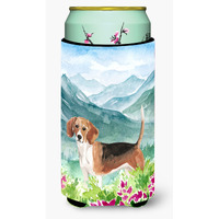 "Caroline's Treasures CK1994TBC Mountian Flowers Beagle Tall Boy Hugger cold-beverage-koozies, Multicolor"