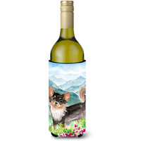 "Caroline's Treasures CK1972LITERK Mountian Flowers Chihuahua Wine Bottle Hugger cold-beverage-koozies, 750 ml, Multicolor"