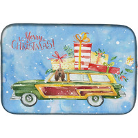 "Caroline's Treasures CK2396DDM Merry Christmas Bloodhound dish-drying-mats, 14x21, Multicolor"