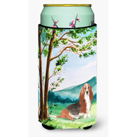"Caroline's Treasures CK2584TBC Under the Tree Basset Hound Tall Boy Hugger cold-beverage-koozies, Multicolor"