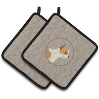 "Caroline's Treasures CK2177PTHD Chihuahua in The Kitchen Pair of Pot Holders potholders, Multicolor"