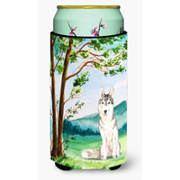 "Caroline's Treasures CK2555TBC Under the Tree Siberian Husky Tall Boy Hugger cold-beverage-koozies, Multicolor"