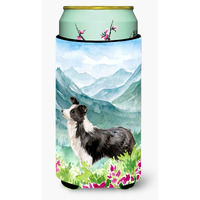 "Caroline's Treasures CK1990TBC Mountian Flowers Border Collie Tall Boy Hugger cold-beverage-koozies, Multicolor"