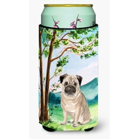 "Caroline's Treasures CK2004TBC Under the Tree Fawn Pug Tall Boy Hugger cold-beverage-koozies, Multicolor"