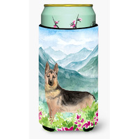 "Caroline's Treasures CK1977TBC Mountian Flowers German Shepherd Tall Boy Hugger cold-beverage-koozies, Multicolor"