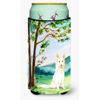 "Caroline's Treasures CK2551TBC Under the Tree White Collie Tall Boy Hugger cold-beverage-koozies, Multicolor"