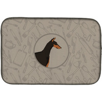 "Caroline's Treasures CK2182DDM Doberman Pinscher in The Kitchen dish-drying-mats, 14x21, Multicolor"