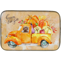 "Caroline's Treasures CK2658DDM Fall Harvest Brown Cockapoo dish-drying-mats, 14x21, Multicolor"