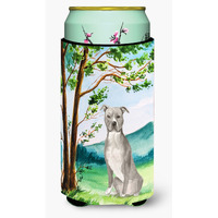 "Caroline's Treasures CK2032TBC Under Tree Staffordshire Bull Terrier Tall Boy Hugger cold-beverage-koozies, Multicolor"