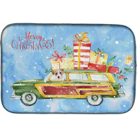 "Caroline's Treasures CK2467DDM Merry Christmas Jack Russell Terrier dish-drying-mats, 14x21, Multicolor"