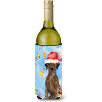 "Caroline's Treasures Christmas Chocolate Labrador Retriever Wine Bottle Hugger cold-beverage-koozies, 750 ml, Multicolor"
