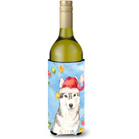 "Caroline's Treasures CK2495LITERK Christmas Lights Siberian Husky Wine Bottle Hugger cold-beverage-koozies, 750 ml, Multicolor"