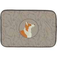 "Caroline's Treasures CK2201DDM Pembroke Corgi in The Kitchen dish-drying-mats, 14x21, Multicolor"