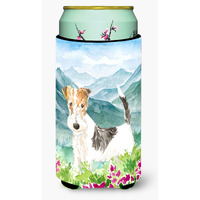 "Caroline's Treasures CK2513TBC Mountian Flowers Fox Terrier Tall Boy Hugger cold-beverage-koozies, Multicolor"