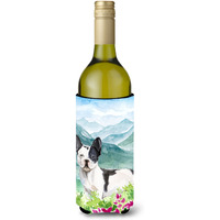 "Caroline's Treasures CK1991LITERK Mountian Flowers French Bulldog Wine Bottle Hugger cold-beverage-koozies, 750 ml, Multicolor"
