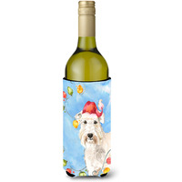 "Caroline's Treasures CK2499LITERK Christmas Lights Wheaten Terrier Wine Bottle Hugger cold-beverage-koozies, 750 ml, Multicolor"