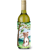 "Caroline's Treasures CK2003LITERK Under The Tree Red Staffie Wine Bottle Hugger cold-beverage-koozies, 750 ml, Multicolor"
