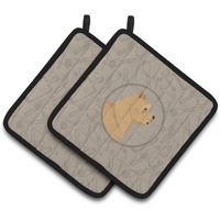 "Caroline's Treasures CK2198PTHD Norwich Terrier in The Kitchen Pair of Pot Holders potholders, Multicolor"