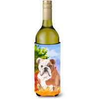 "Caroline's Treasures CK1944LITERK Fall English Bulldog Wine Bottle Hugger cold-beverage-koozies, 750 ml, Multicolor"