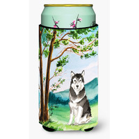 "Caroline's Treasures CK2566TBC Under the Tree Alaskan Malamute Tall Boy Hugger cold-beverage-koozies, Multicolor"