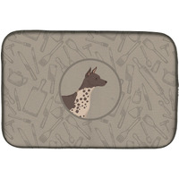 "Caroline's Treasures CK2161DDM American Hairless Terrier Kitchen dish-drying-mats, 14x21, Multicolor"