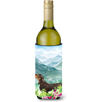 "Caroline's Treasures CK1993LITERK Mountian Flowers Dachshund Wine Bottle Hugger cold-beverage-koozies, 750 ml, Multicolor"