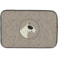 "Caroline's Treasures CK2174DDM Black and White Bull Terrier Kitchen dish-drying-mats, 14x21, Multicolor"