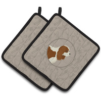 "Caroline's Treasures CK2176PTHD Cavalier Spaniel in The Kitchen Pair of Pot Holders potholders, Multicolor"