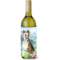 "Caroline's Treasures CK2540LITERK Flowers Catahoula Leopard Dog Wine Bottle Hugger cold-beverage-koozies, 750 ml, Multicolor"