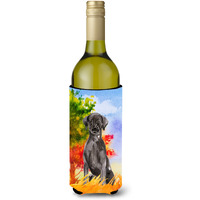 "Caroline's Treasures CK1957LITERK Fall Black Labrador Retriever Wine Bottle Hugger cold-beverage-koozies, 750 ml, Multicolor"