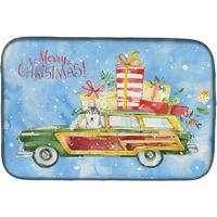 "Caroline's Treasures CK2424DDM Merry Christmas Siberian Husky dish-drying-mats, 14x21, Multicolor"