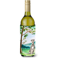 "Caroline's Treasures CK2570LITERK Under The Tree Irish Wolfhound Wine Bottle Hugger cold-beverage-koozies, 750 ml, Multicolor"
