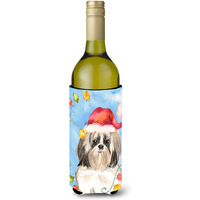 "Caroline's Treasures CK2493LITERK Christmas Lights Shih Tzu Wine Bottle Hugger cold-beverage-koozies, 750 ml, Multicolor"
