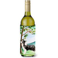 "Caroline's Treasures CK2025LITERK Under The Tree Border Collie Wine Bottle Hugger cold-beverage-koozies, 750 ml, Multicolor"