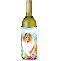 "Caroline's Treasures CK2525LITERK Mountain Flowers Smooth Collie Wine Bottle Hugger cold-beverage-koozies, 750 ml, Multicolor"