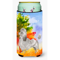 "Caroline's Treasures CK1940TBC Fall Silver Poodle Tall Boy Insulator Hugger cold-beverage-koozies, Multicolor"