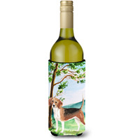 "Caroline's Treasures CK2029LITERK Under The Tree Beagle Wine Bottle Hugger cold-beverage-koozies, 750 ml, Multicolor"
