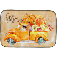 "Caroline's Treasures CK2672DDM Fall Harvest Long Haired Chihuahua dish-drying-mats, 14x21, Multicolor"