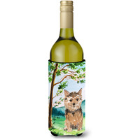 "Caroline's Treasures CK2006LITERK Under The Tree Norwich Terrier Wine Bottle Hugger cold-beverage-koozies, 750 ml, Multicolor"