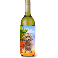 "Caroline's Treasures CK1953LITERK Fall Chocolate Labradoodle Wine Bottle Hugger cold-beverage-koozies, 750 ml, Multicolor"