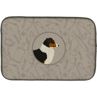 "Caroline's Treasures CK2163DDM Australian Shepherd in The Kitchen dish-drying-mats, 14x21, Multicolor"