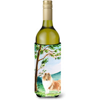 "Caroline's Treasures CK2561LITERK Under The Tree Collie Wine Bottle Hugger cold-beverage-koozies, 750 ml, Multicolor"